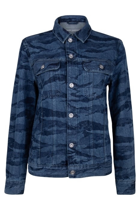 LASER ETCHED DENIM JACKET MID WASH 1