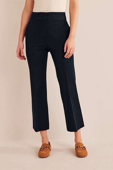 BI-STRETCH CROP FLARE TROUSERS NAVY 1
