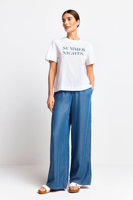 EASY FIT T-SHIRT SUMMER NIGHTS PRINT ORGANIC AZZURE BLUE 2