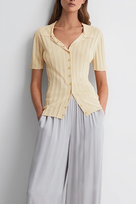 STELLA-FITTED CARDIGAN LEMON 1