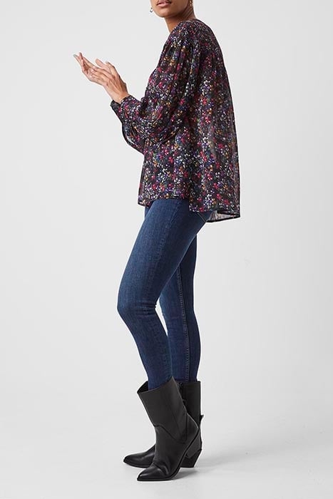 ALAANA CRINKLE TOP BLACK MULTI 4