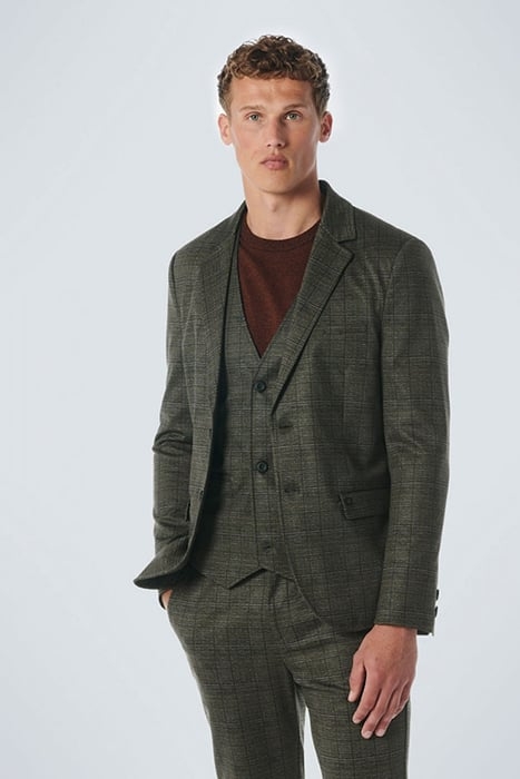 BLAZER JERSEY STRETCH CHECK TAUPE 1