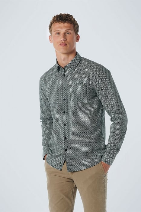 SHIRT STRETCH ALLOVER PRINTED DARK GREEN 1