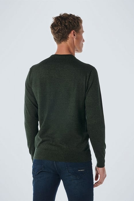 PULLOVER CREWNECK 2 COLOURED MELANGE DARK GREEN 2