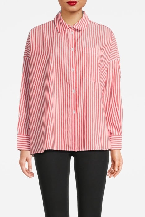 OVERSIZED STRIPED BLOUSE ORGANIC CHERRY TOMATO 1