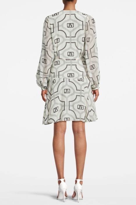 NICOLETTE DRESS COCOON WHITE BLACK 2