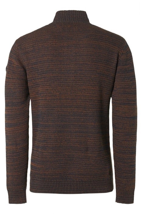 PULLOVER HALF ZIPPER + BUTTON MULTI COLOURED JACQUARD CARAME 5