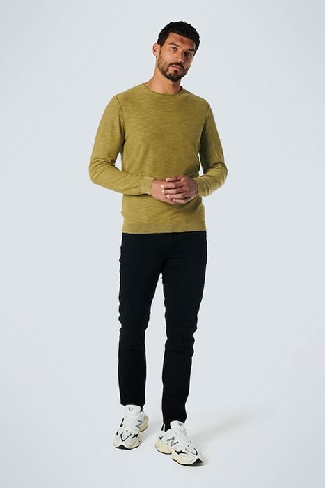 PULLOVER CREWNECK GARMENT DYED + STONE WASHED OLIVE 3