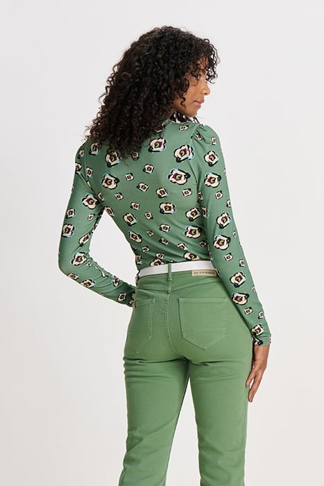 TURTLENECK - FLOWER SWIRL GREEN 5