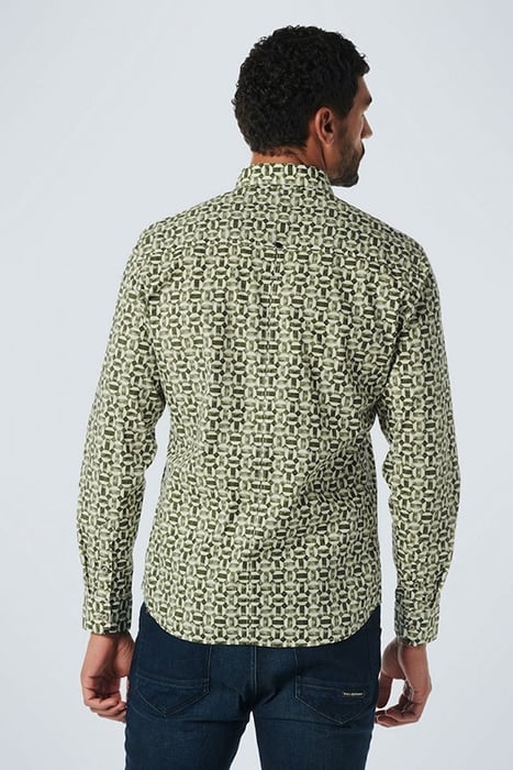 SHIRT STRETCH ALLOVER PRINTED DARK GREEN 2