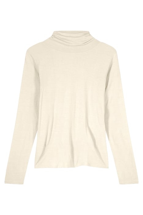 TURTLE NECK TOP VISCOSE WOOL JERSEY IVORY 3