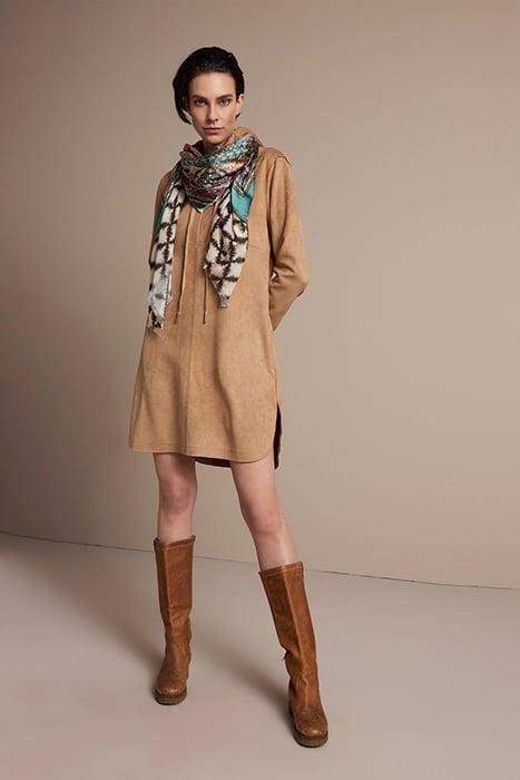HOODED DESS SUEDINE BONDED BROWNS 4