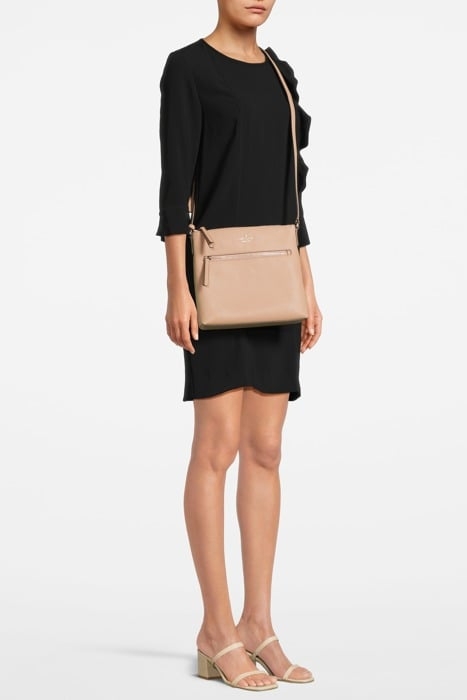 TOP ZIP CROSSBODY LIGHT FAWN 2