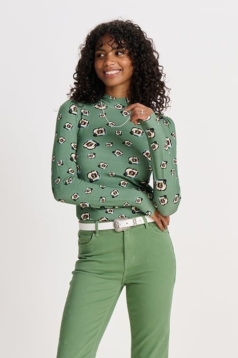 TURTLENECK - FLOWER SWIRL GREEN 1