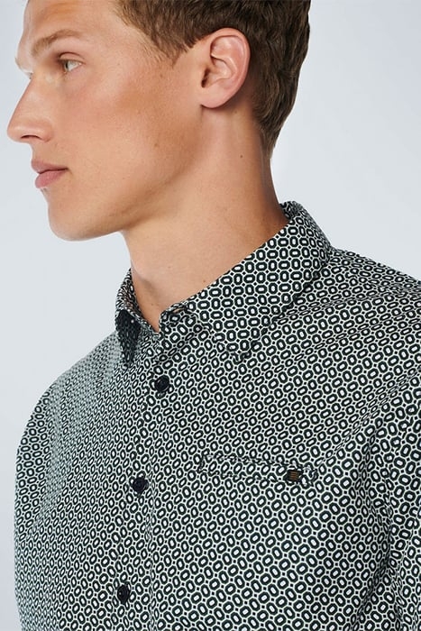 SHIRT STRETCH ALLOVER PRINTED DARK GREEN 6