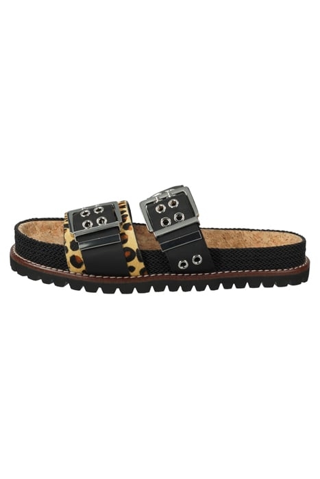 YOSI SANDAL BLACK/PONY LEO PRINT 6