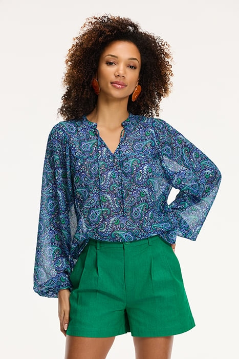 LADIES ISA TOP PAISLEY BLUE PAISLEY 1