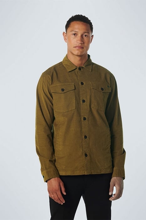 OVERSHIRT BUTTON CLOSURE STRUCTURE CORDUROY STRETCH MOSS 1