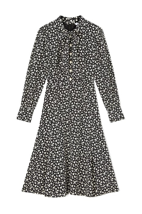 DR MORTIMER TIE NECK BLACK/WHITE 3