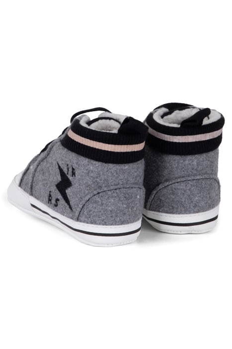 BABY BOYS’ GREY AND BLACK MIXED-FABRIC TRAINERS 3