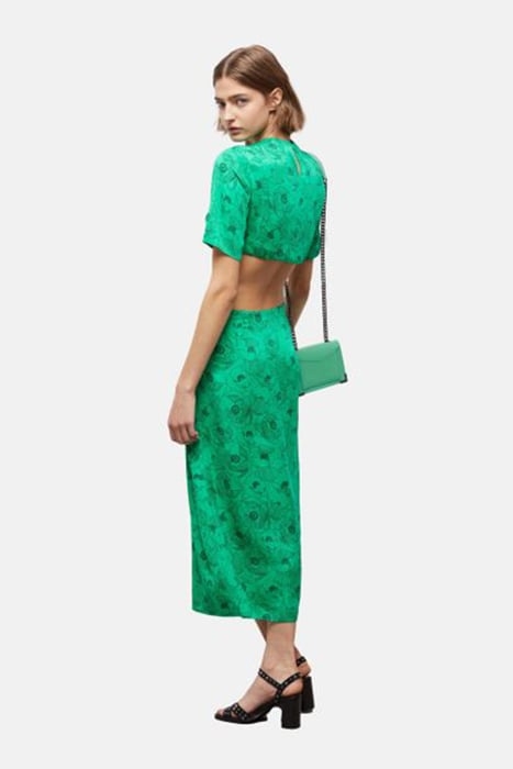 LONG DRESS WITH SHORT SLEEVES WITH BACKLESS GREEN 4