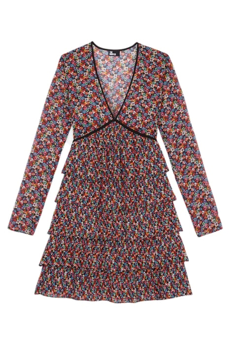 LONG-SLEEVED DRESS WITH SHORT PLEATED SKIRT MULTICOLOR 1