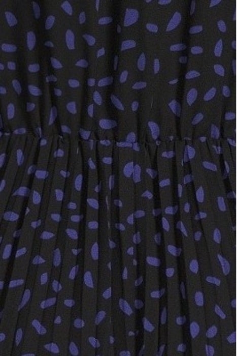 BLACK NEW-LOOK POLKA DOT PRINT PLEATED LONG DRESS 5