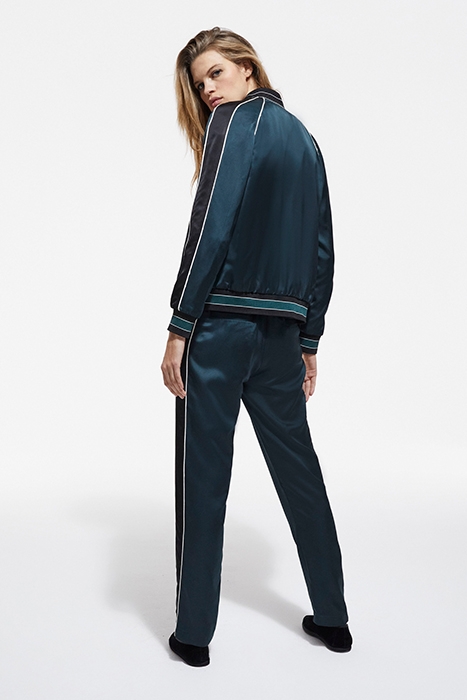 ZIP-UP SWEATSHIRT WITH RIB DETAIL GREEN NAVY 4