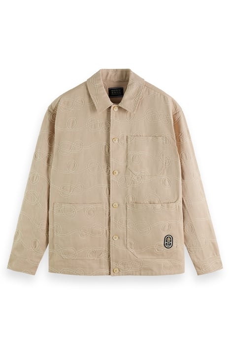 ROBE JACQUARD TWILL OVERSHIRT JACKET PEBBLE 1