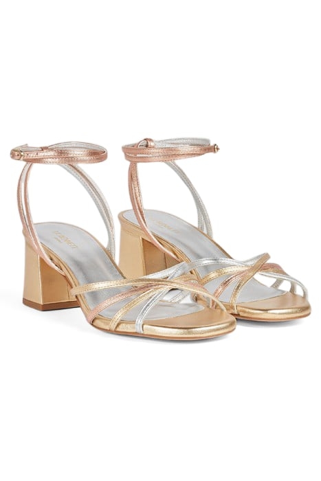FS STARLET TIE BLOCK HEEL SILVER/GOLD 2