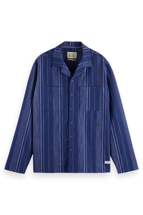 SPACE DYE STRIPE SHIRT NAVY BLUE STRIPE 3