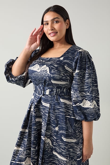 DR LIZA RIVIERA DRESS NAVY/CREAM 3