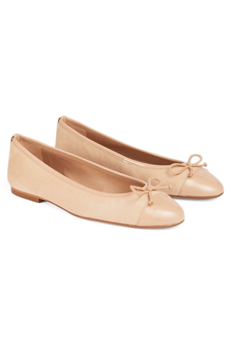 KARA - TOE CAP BOW SUEDE ALMOND 2