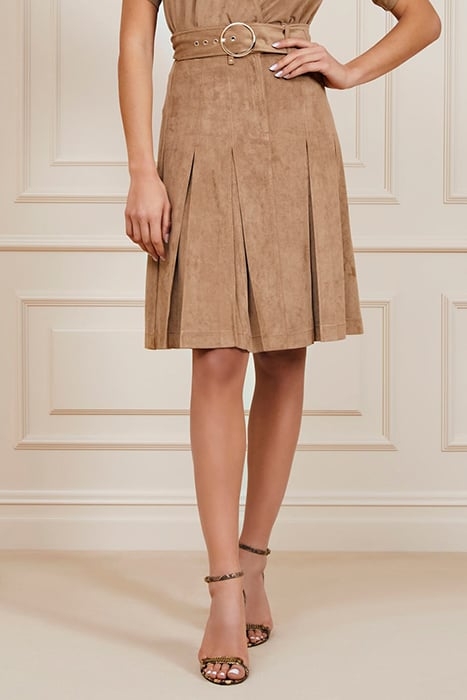 KASIA SKIRT TRUFFLE DUST LEATHER MULTI 1