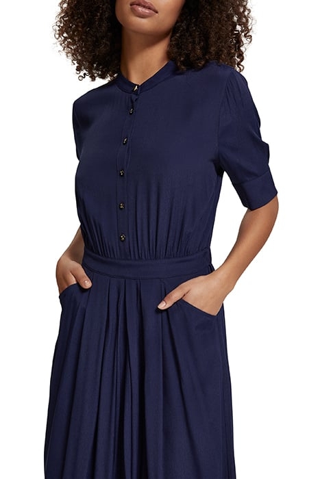HIGH LOW HEM MIDI DRESS NAVY BLUE 7