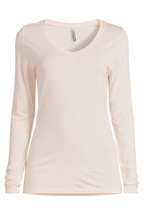 V NECK TOP VISCOSE WOOL JERSEY IVORY 3