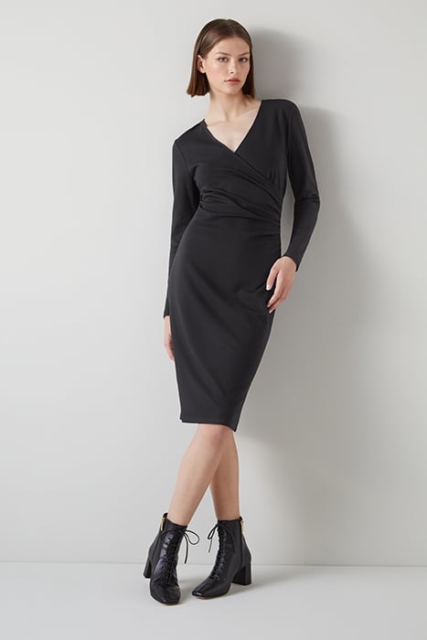 DR ALEX JERSEY WRAP DRESS BLACK 4