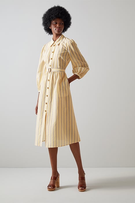 DR AARONS - STRIPED SILK CREAM/YELLOW 1
