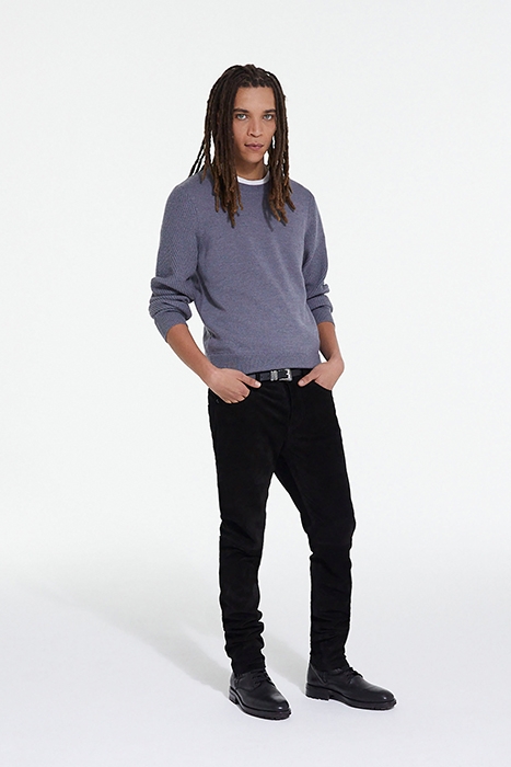 ROUND NECK SWEATER WITH POINT DETAILS ON THE SIDE MIDDLE GRE 3