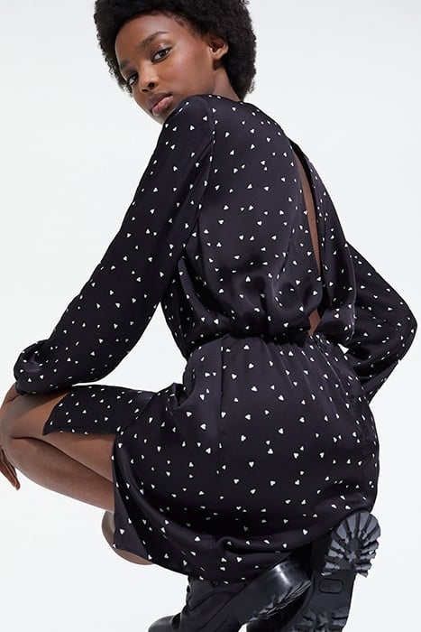 SHORT DRESS LITTLE HEARTS BLACK BLACK 6