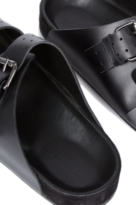 LEATHER SANDAL WITH METAL BUCKLES BLACK 5
