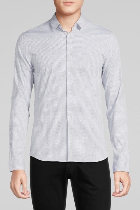 WHITE MINIMALIST PRINT EASY CARE SLIM SHIRT WHITE 1