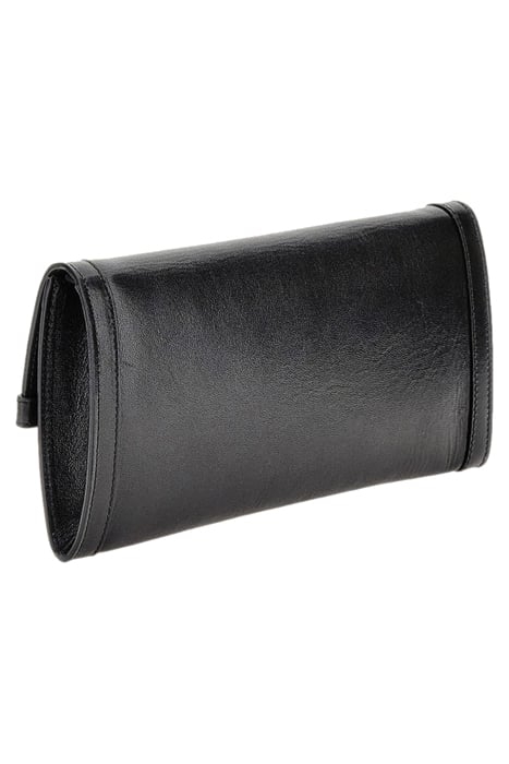 MEDIUM SATCHEL CHAIN JET BLACK CLUTCH BAG 4