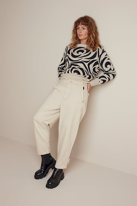 BARREL FIT JEANS COMFY COTTON TWILL IVORY 1