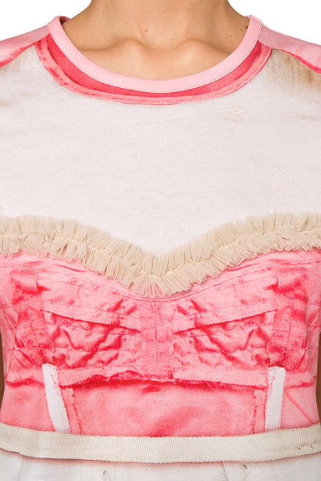 INSIDE OUT TROMPE-L'ŒIL JERSEY T-SHIRT PINK 4