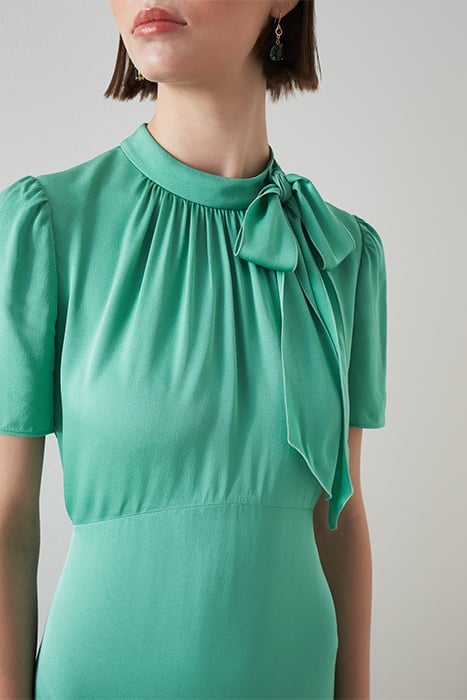 DR KLINE - TIE NECK SATIN JADE 5