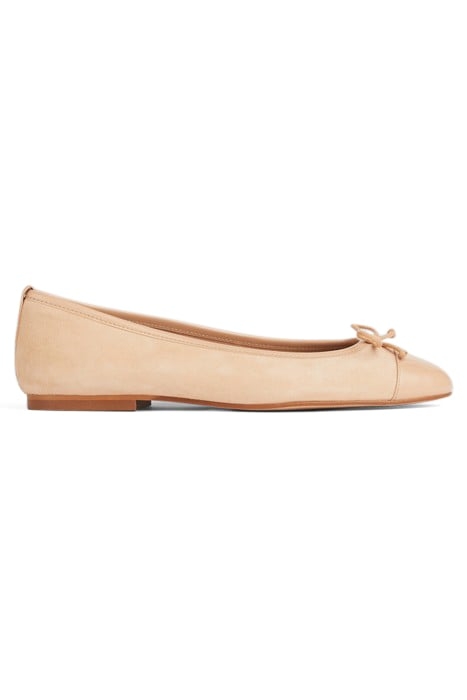 KARA - TOE CAP BOW SUEDE ALMOND 1
