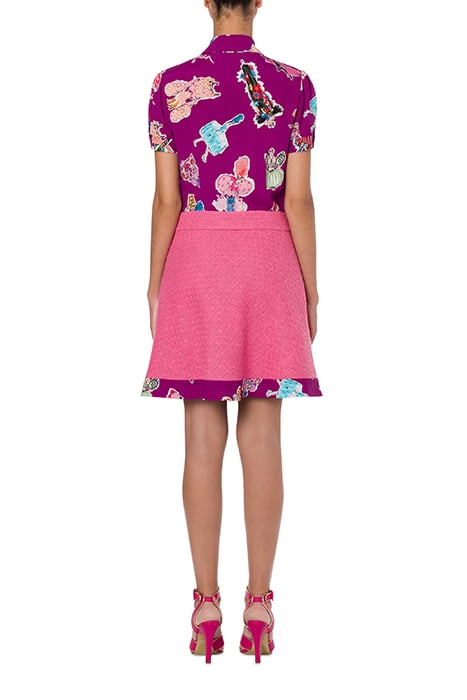 FASHION SKETCHES GEORGETTE AND BOUCLÉ DRESS PINK 2