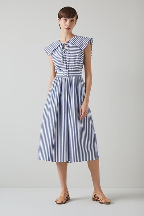 DR BEAU STRIPE DRESS NAVY/CREAM 1