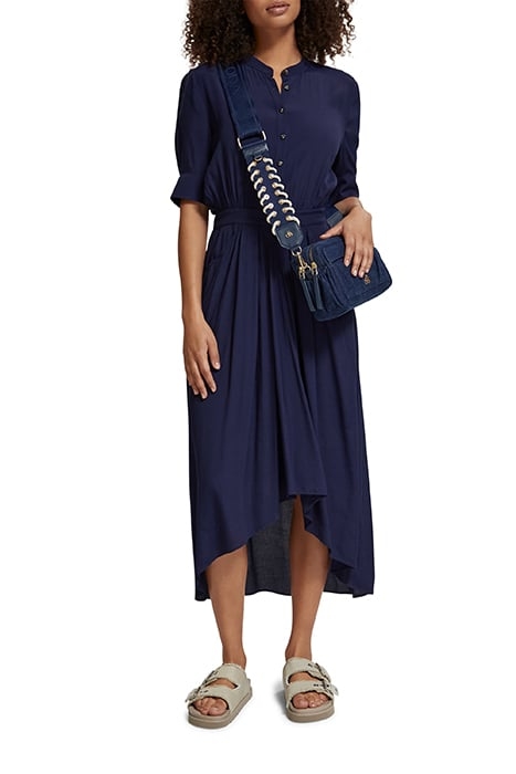 HIGH LOW HEM MIDI DRESS NAVY BLUE 5
